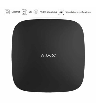 Panel de alarma Ajax Hub2 negro compatible con video verificación