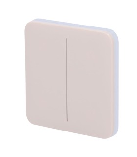 Panneau tactile pour double interrupteur d'éclairage ivoire