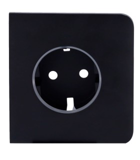 Cache latéral Ajax pour prise basique type F couleur noir