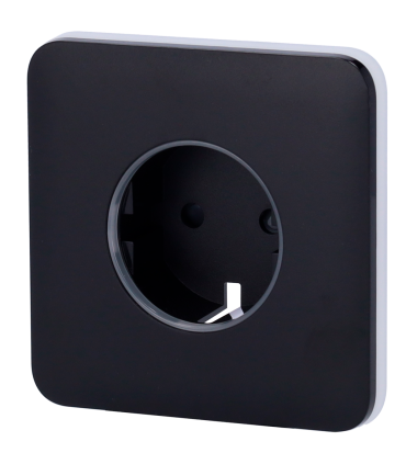 Cover Ajax per presa base tipo F colore nero