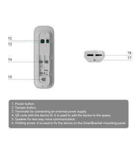 Ajax Doorbell Noir — Interphone Vidéo IP Wi-Fi 4 MP avec IA