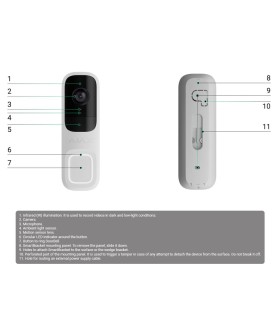 Ajax Doorbell Grey — 4 MP Wi-Fi IP Video Doorbell with AI
