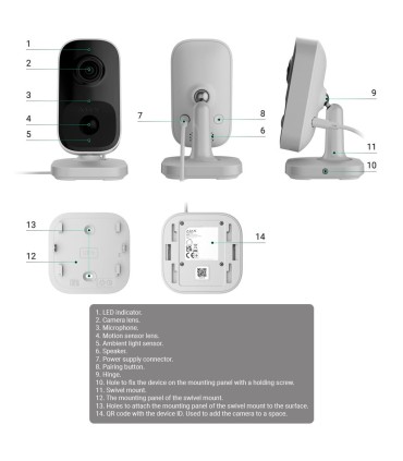 Ajax IndoorCam Blanca — Cámara Wi-Fi de Interior 4 MP con IA