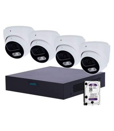 NVRKIT108T-4 - Kit Uniarch 4 Câmaras Turret 4MP PoE | Lisintec