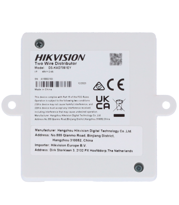 DS-KAD7061EY - Distribuidor para edifícios 4 grupos de 2 fios HD