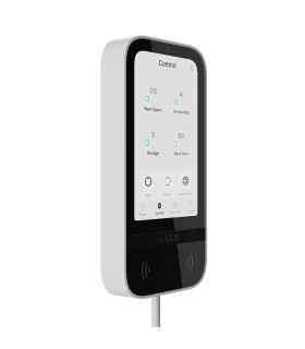 Ajax Superior KeyPad TouchScreen Fibra Branco — Teclado Tátil com Ecrã IPS e Autenticação Contactless