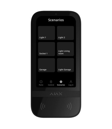 Teclado con pantalla IPS táctil y lector RFID Color	Blanco Ajax Fibra