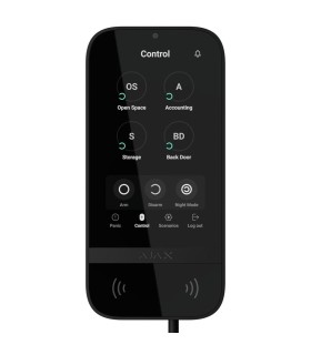 Tastiera con touch screen IPS e lettore RFID Colore nero Ajax Fibra