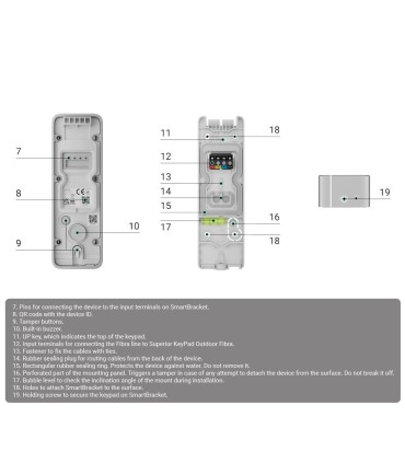 Teclado para exterior IP66/IK08 com leitor RFID cor preto Ajax Fibra