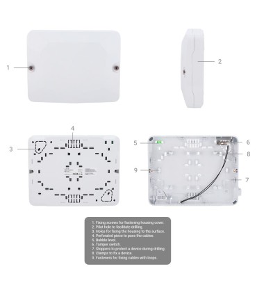 Carcasa con dos espacios para módulos Fibra color blanco