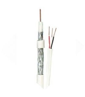 Câble coaxial RG59 avec une paire de câbles pour l'alimentation 