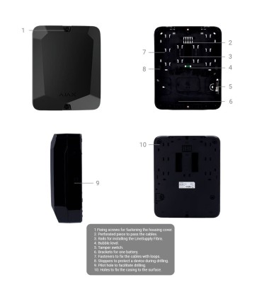 Carcasa con 1 ranura para módulos Fibra Color Negro