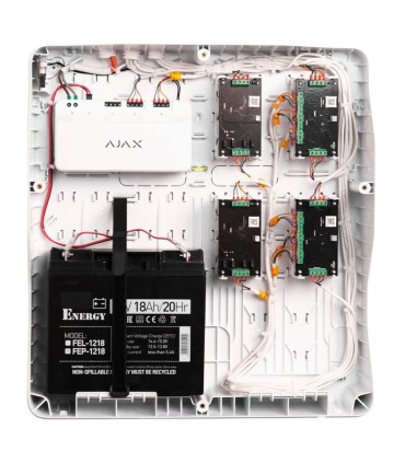 Caixa com 8 ranhuras para módulos de fibra Cor	Branco