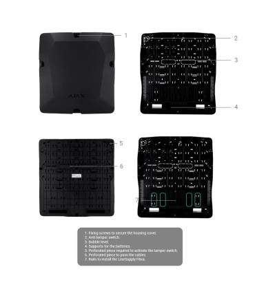 Alloggiamento con 8 slot per moduli Fibra Colore Nero