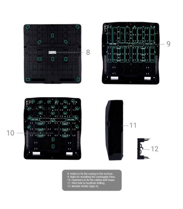 Boîtier avec 8 emplacements pour modules Fibra Couleur	noir
