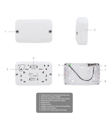 Housing with a space for fibra modules white colour