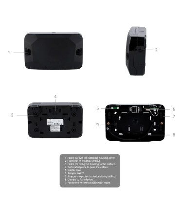 Carcasa con un espacio para módulos Fibra color negro