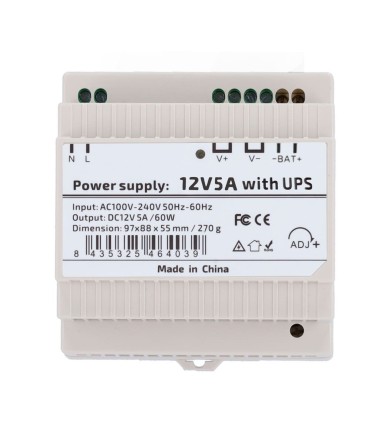 Alimentation électrique avec fonction UPS Sortie DC 12 V 5 A / 60 W