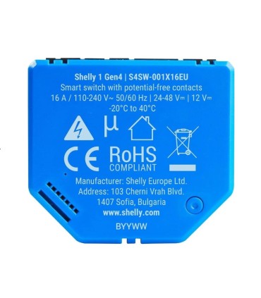 Interruttore Intelligente Wi-Fi Shelly 1 Gen 4