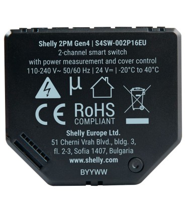 Interruttore Intelligente Wi-Fi Shelly 2PM Gen 4