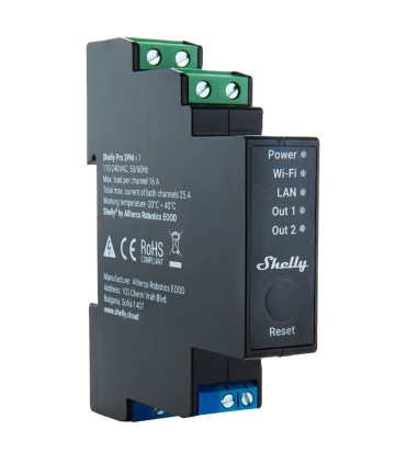 Relais Intelligent pour Rail DIN Shelly Pro 2PM