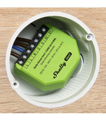 Módulo Regulador de Intensidade Wi-Fi Shelly Dimmer Gen3