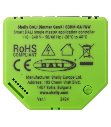 Controlador Wi-Fi Shelly DALI Dimmer Gen3
