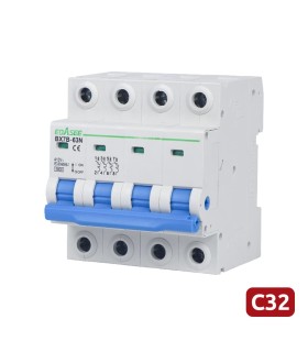 Interruptor magnetotérmico Corriente nominal 32A 4 polos (instalaciones trifásicas)