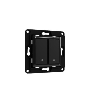Shelly Wall Switch 2 Negro - Tecla Doble para Micromódulos
