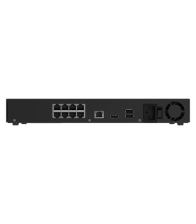 Ajax NVR H2D8PAC 8 Canali PoE Nero — Registratore IP 4K, 8 Porte PoE, Supporto per 2 HDD Hot-Swap e Uscita HDMI
