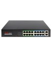 SW1816POE-160-E - Switch PoE No Gestionable 16 Puertos Fast Ethernet + 2 Puertos Uplink Gigabit 160W