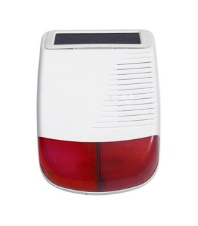 Sirene exterior sem fios com painel solar