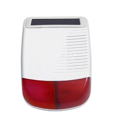 Sirene exterior sem fios com painel solar