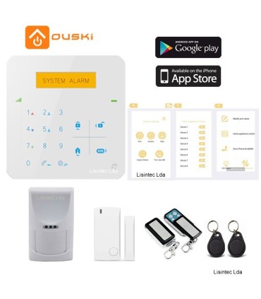 Kit de alarme GSM com ou sem fios 